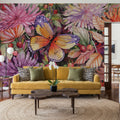 Butterfly and Dahlia Mural Wallpaper - room preview 06