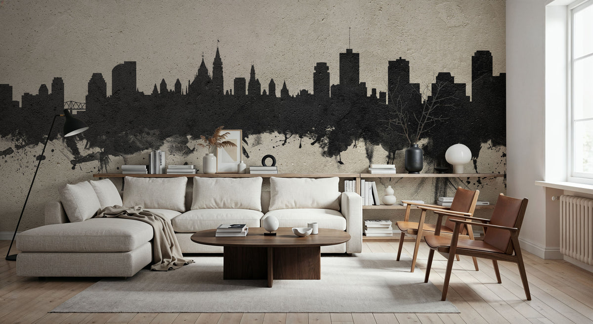 Ottowa Canada Skyline Concrete Mural Wallpaper - room preview 06