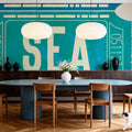 Ticket Stubs Beach Mural Wallpaper - room preview 06
