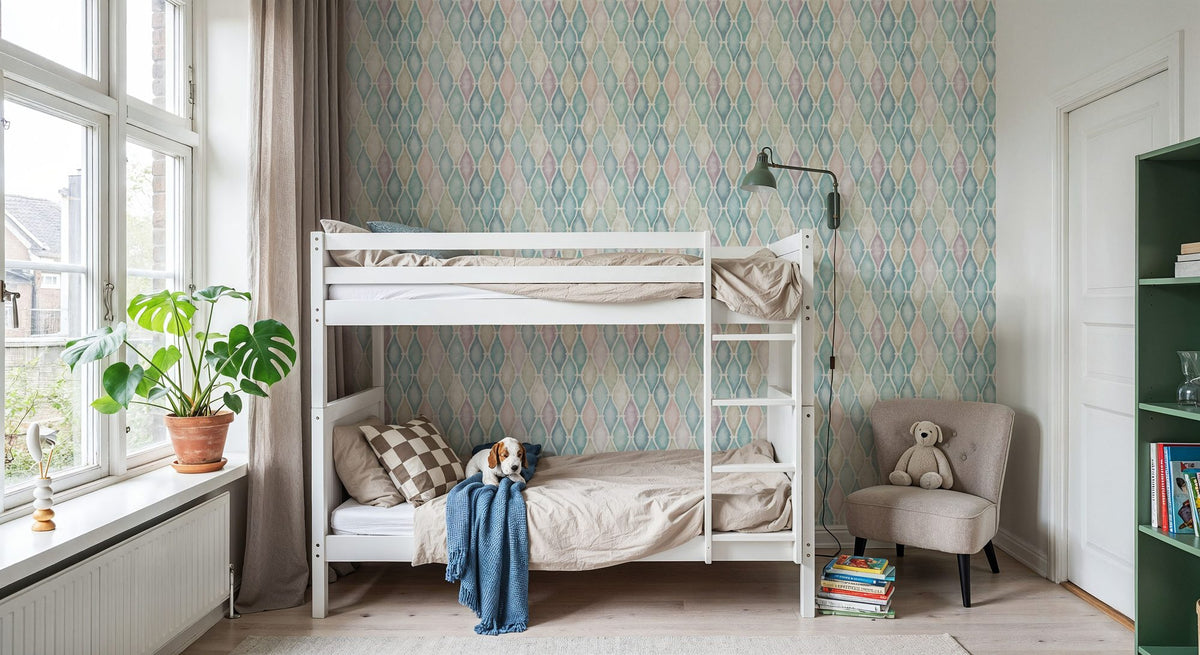 Ocean Waves Pastel Mural Wallpaper - room preview 06