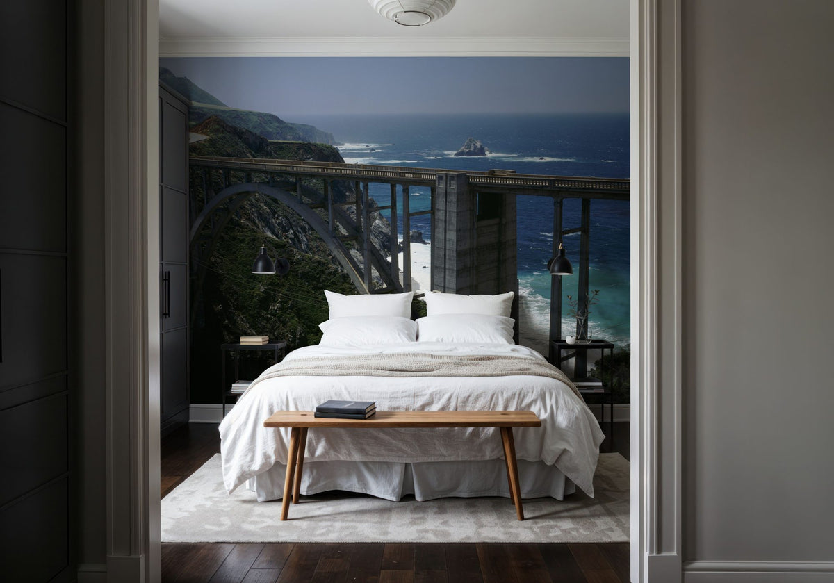 Coastal Bridge Vista Mural Wallpaper - room preview 06