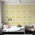 Mellow Lemons Blue Check Mural Wallpaper - room preview 06