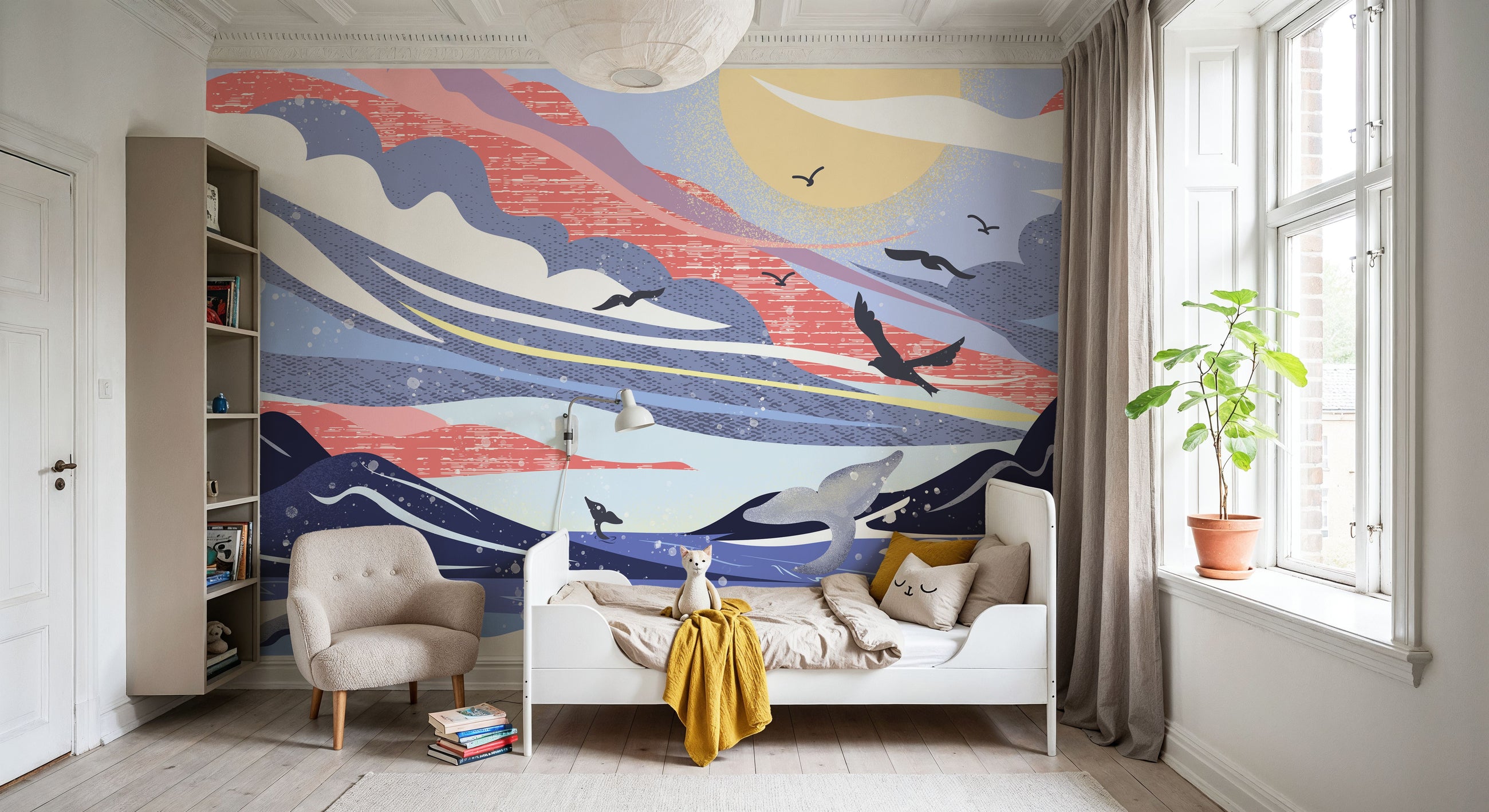 Coastal Apricity, Coral Mural Wallpaper