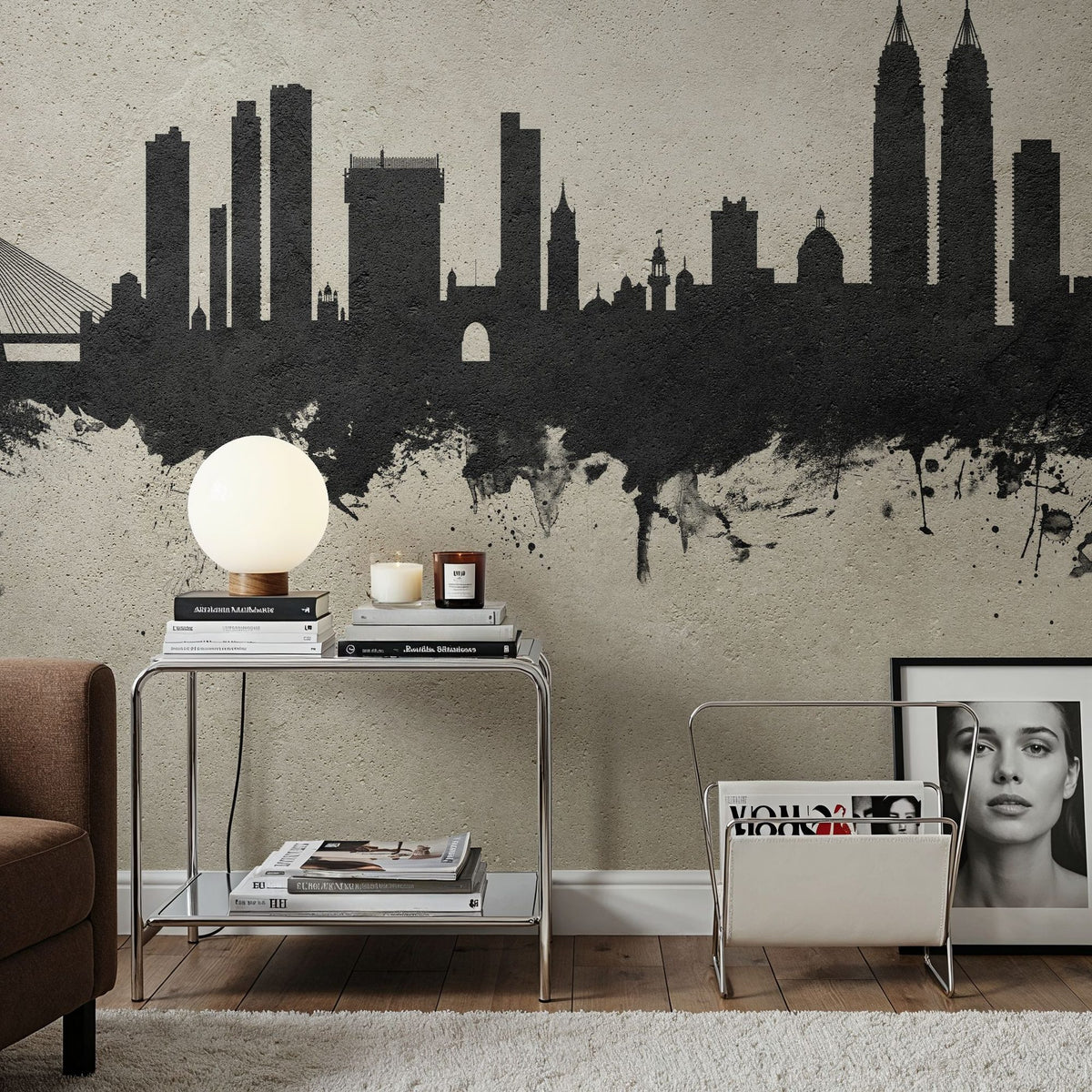 Mumbai Skyline India Bombay Concrete Mural Wallpaper - room preview 06