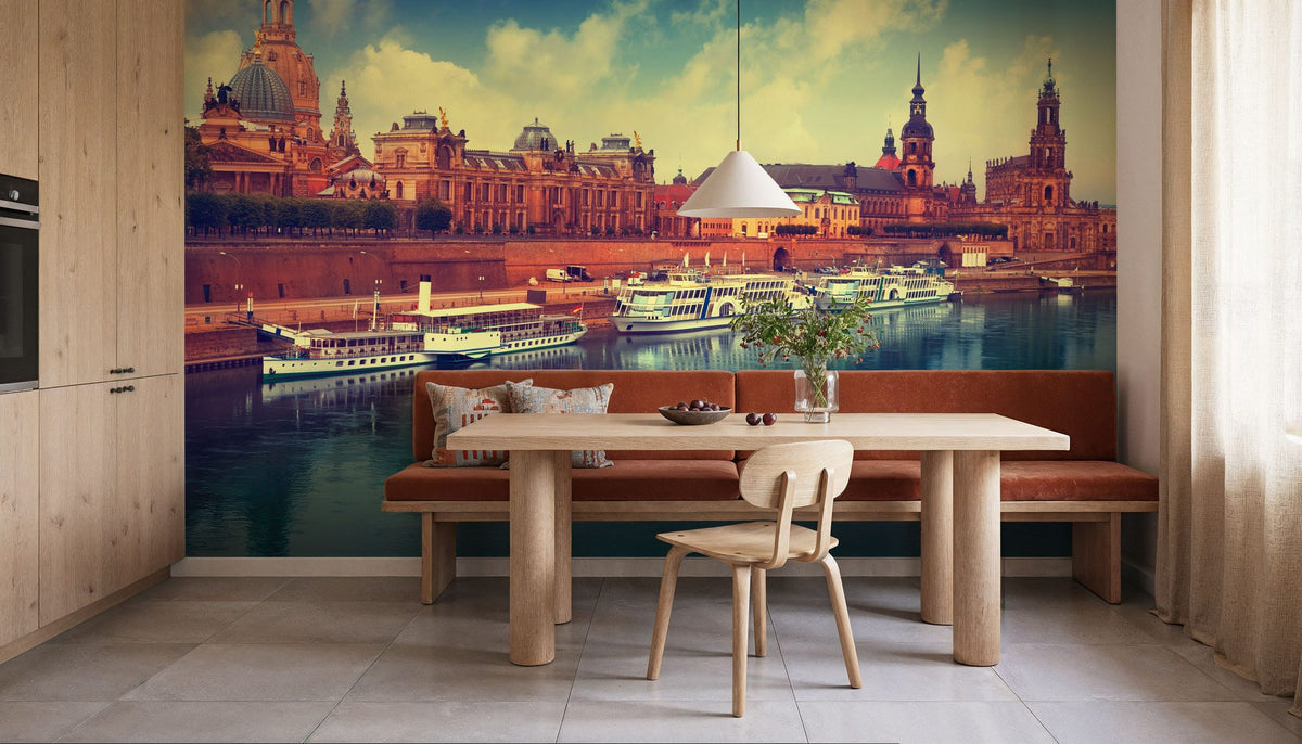 Baroque Riverfront Mural Wallpaper - room preview 06