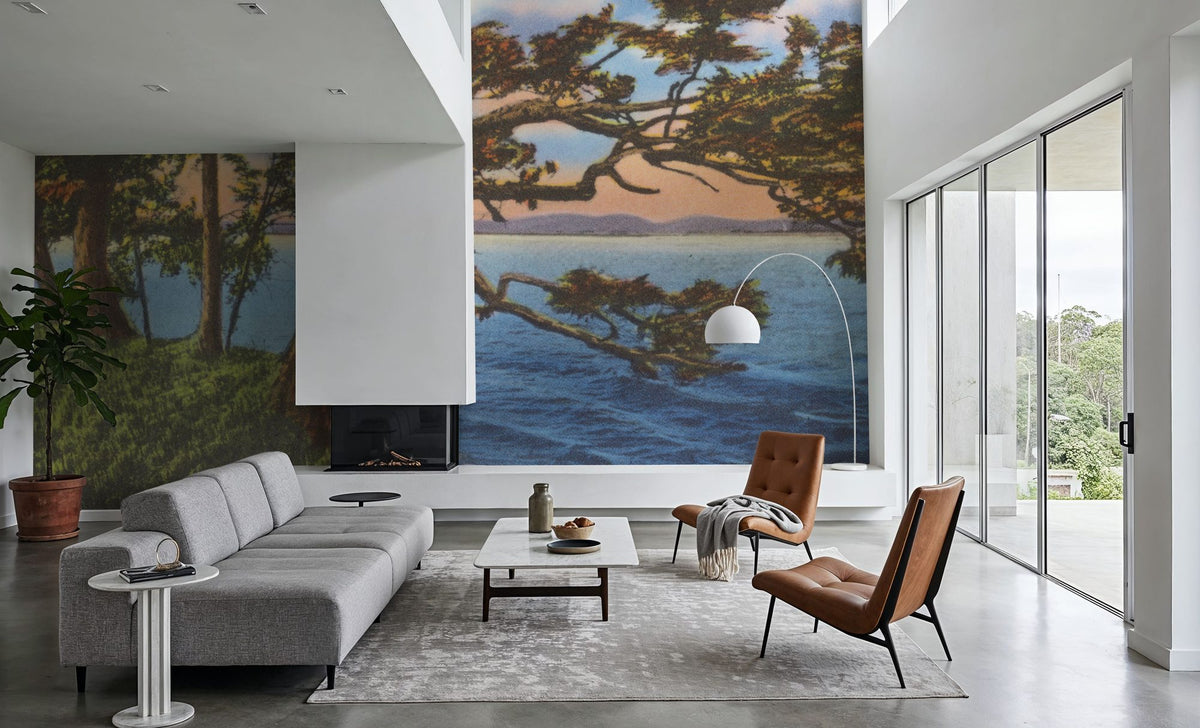 Shoreline Mural Wallpaper - Neutral Tone - room preview 06