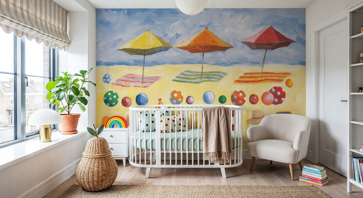 Beach Umbrellas Mural Wallpaper - room preview 06