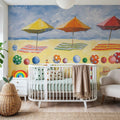 Beach Umbrellas Mural Wallpaper - room preview 06
