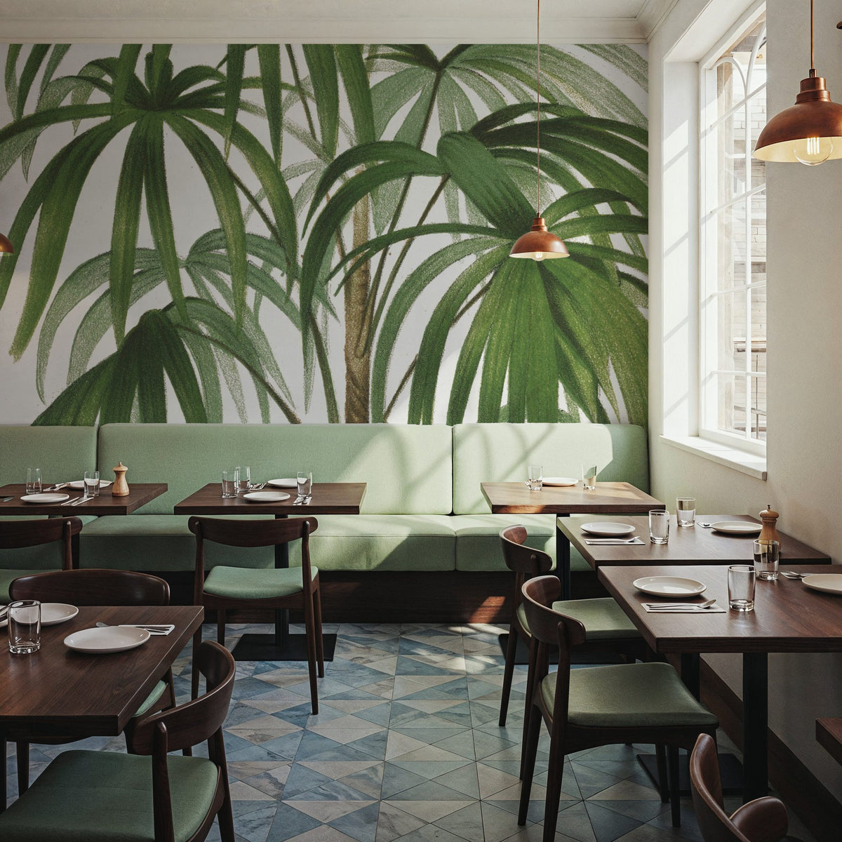Riviera Palms II Mural Wallpaper - room preview 06