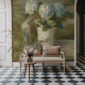 Hydrangea Bouquet on Bench Mural Wallpaper - room preview 06