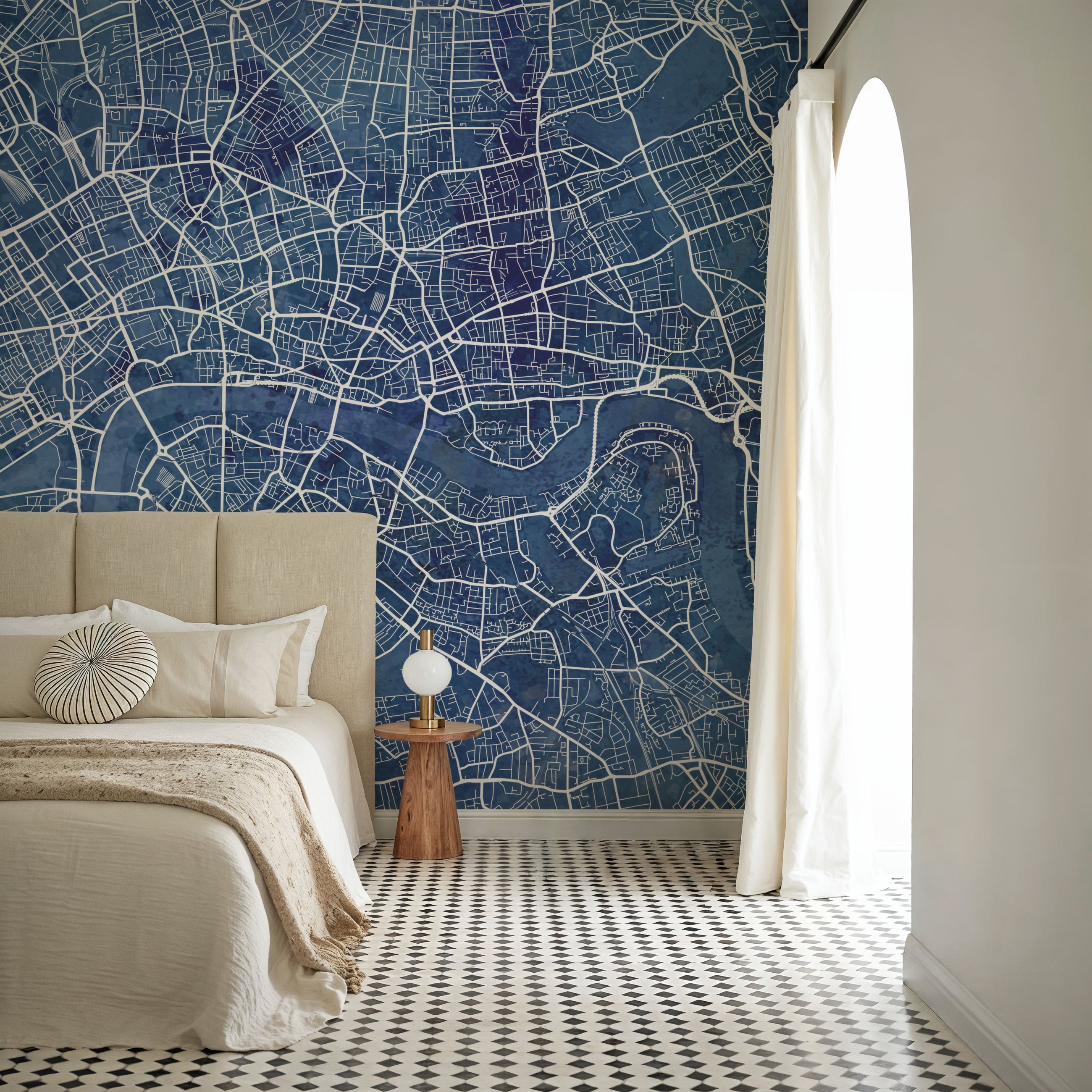 Central London Blue Mural Wallpaper