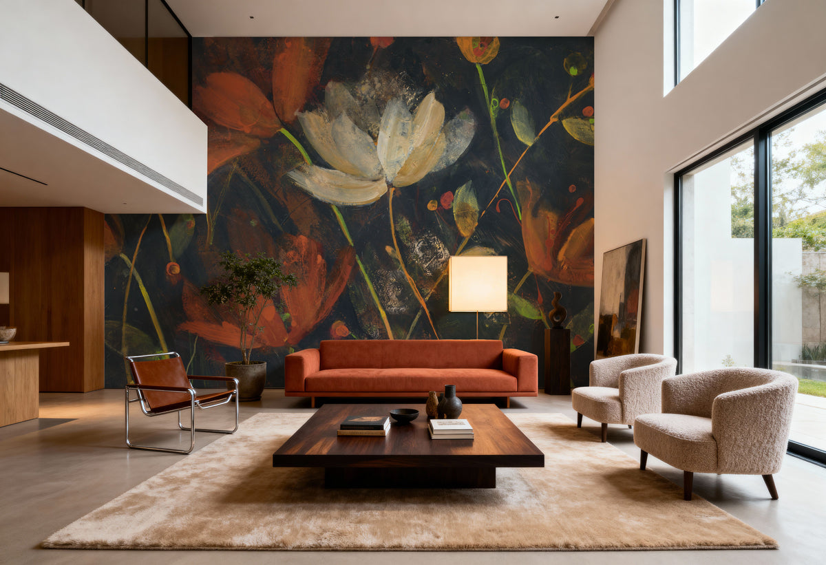 Moonlight Garden I Spice Mural Wallpaper - room preview 06