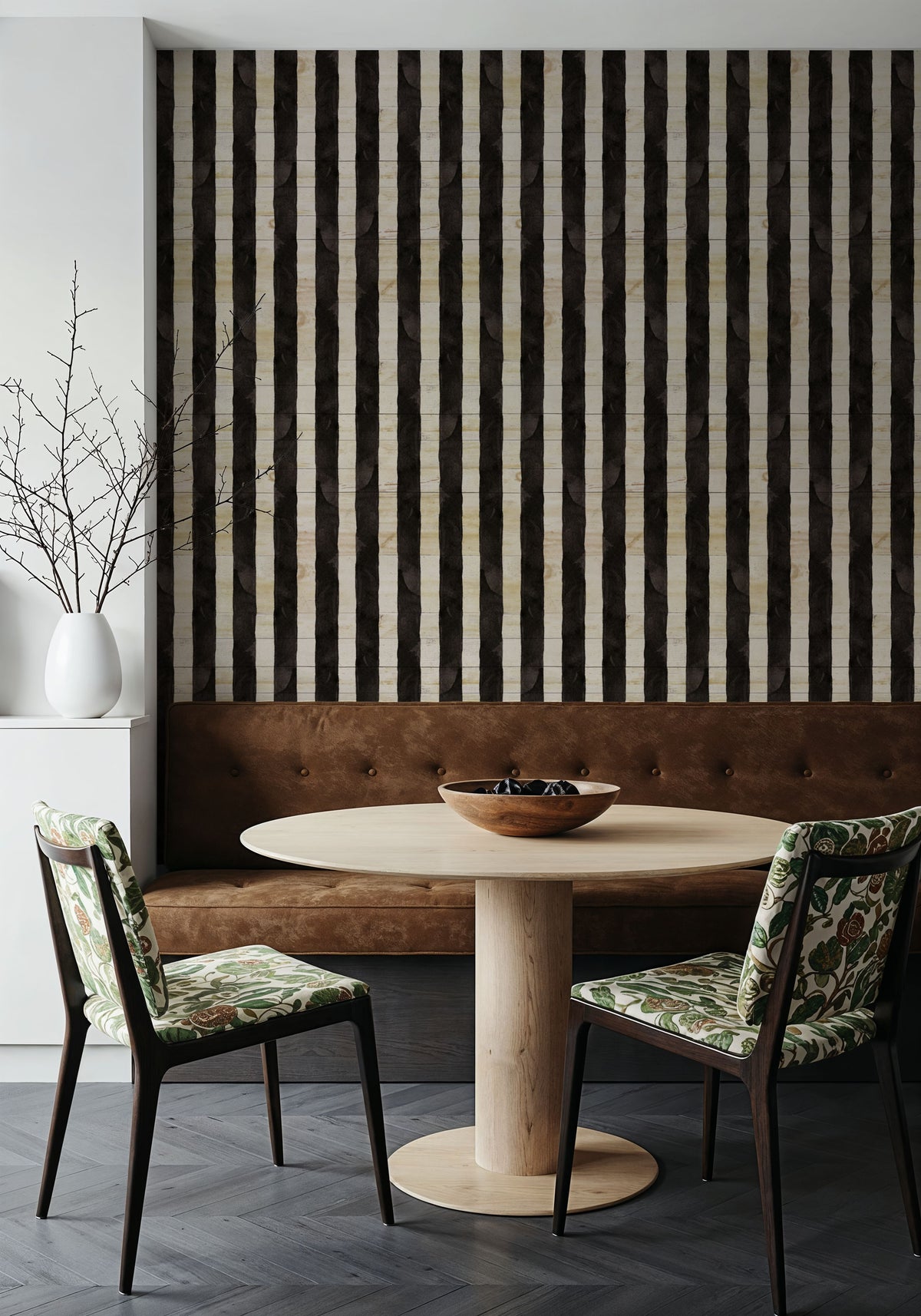 Mystical Stripes White Mural Wallpaper - room preview 06