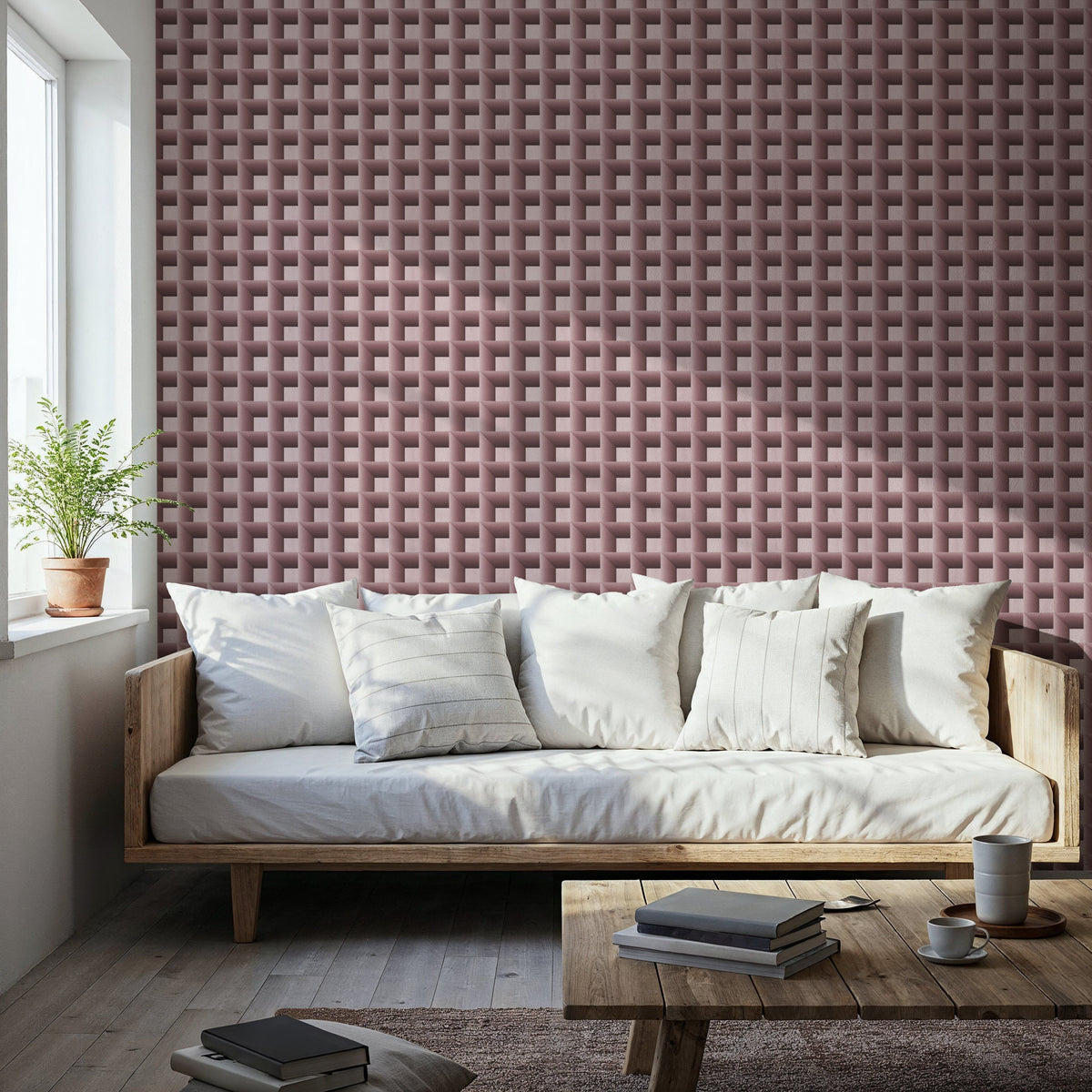 Decorative Cubes, Rose Mural Wallpaper - room preview 06