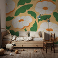Tangerine Bloom Mural Wallpaper - room preview 06