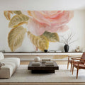 Garden Rose on White Mural Wallpaper - room preview 06