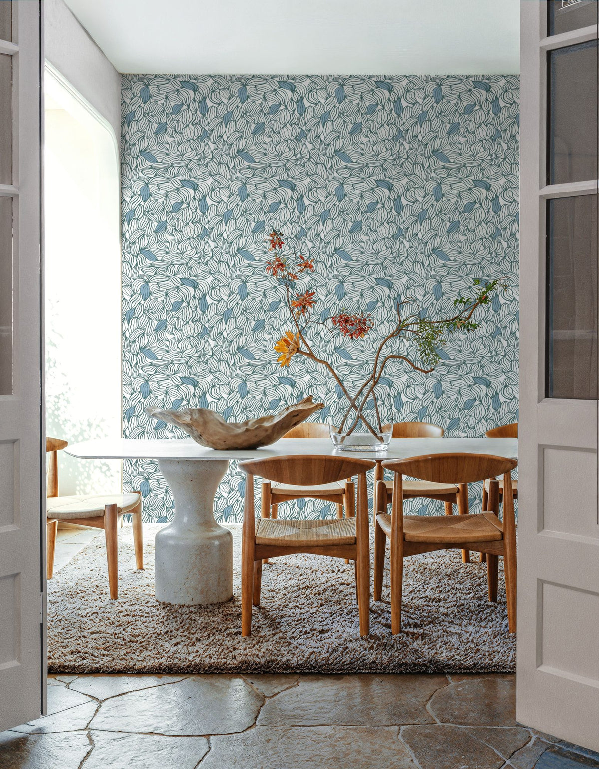 Negative Leaf, Sky Mural Wallpaper - room preview 06