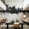 Pandharpur India Skyline Black & White Mural Wallpaper - room preview 06