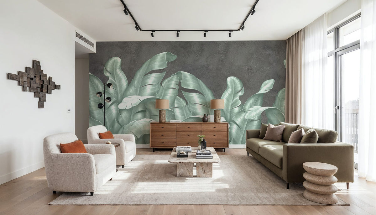 Metallic Leaves Mural Wallpaper - room preview 06