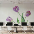 Lavender Tulip Watercolor Mural Wallpaper - room preview 06