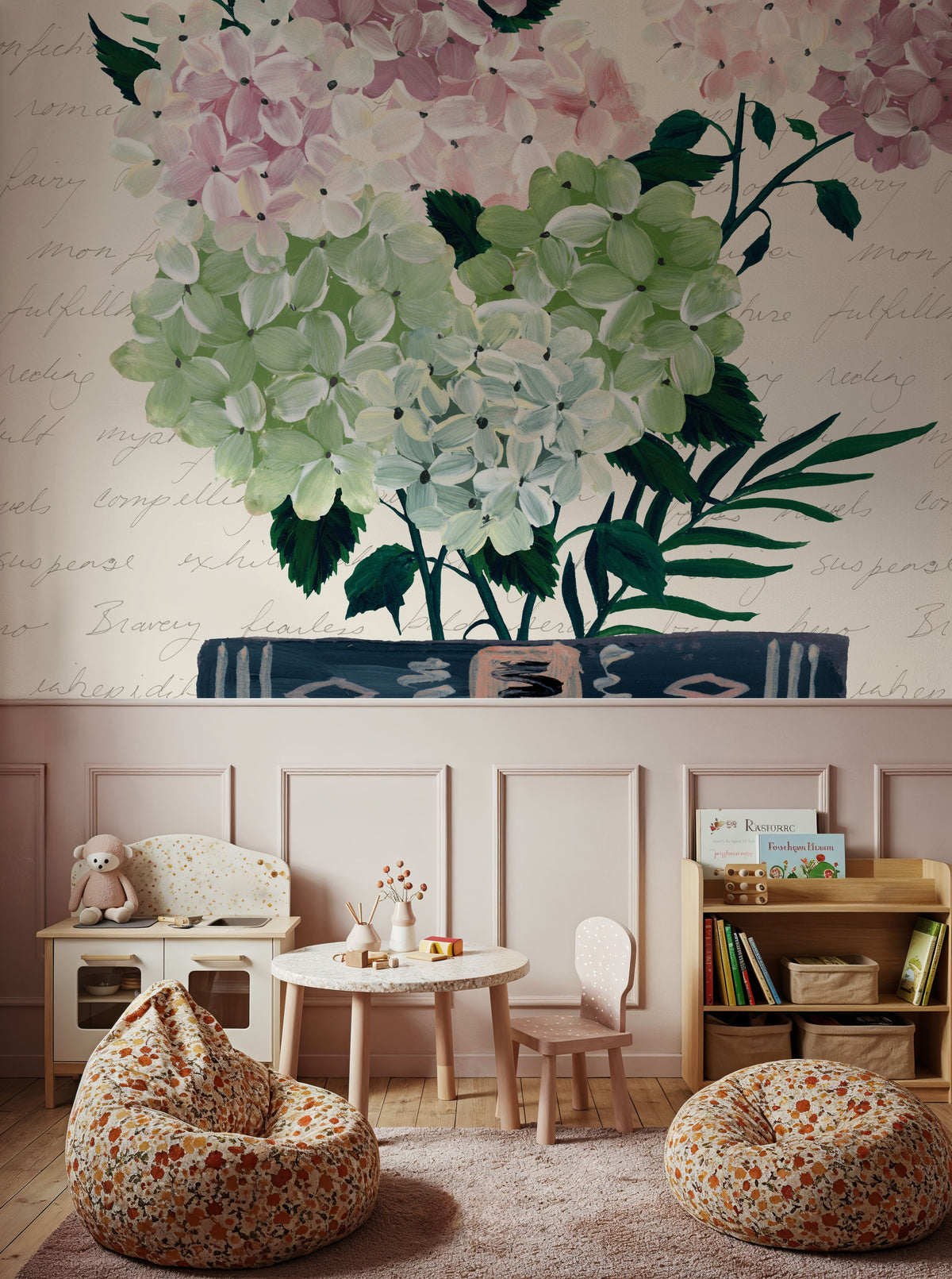 Blooming Books II Mural Wallpaper - room preview 06
