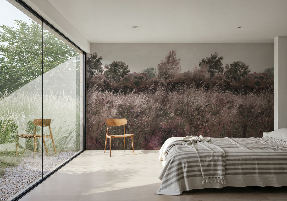 Meadow Whisper, Fall Red Mural Wallpaper - room preview 06