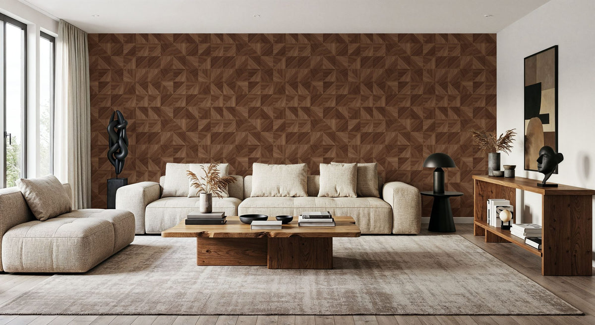 Puzzle Wood, Oak Mural Wallpaper - room preview 06