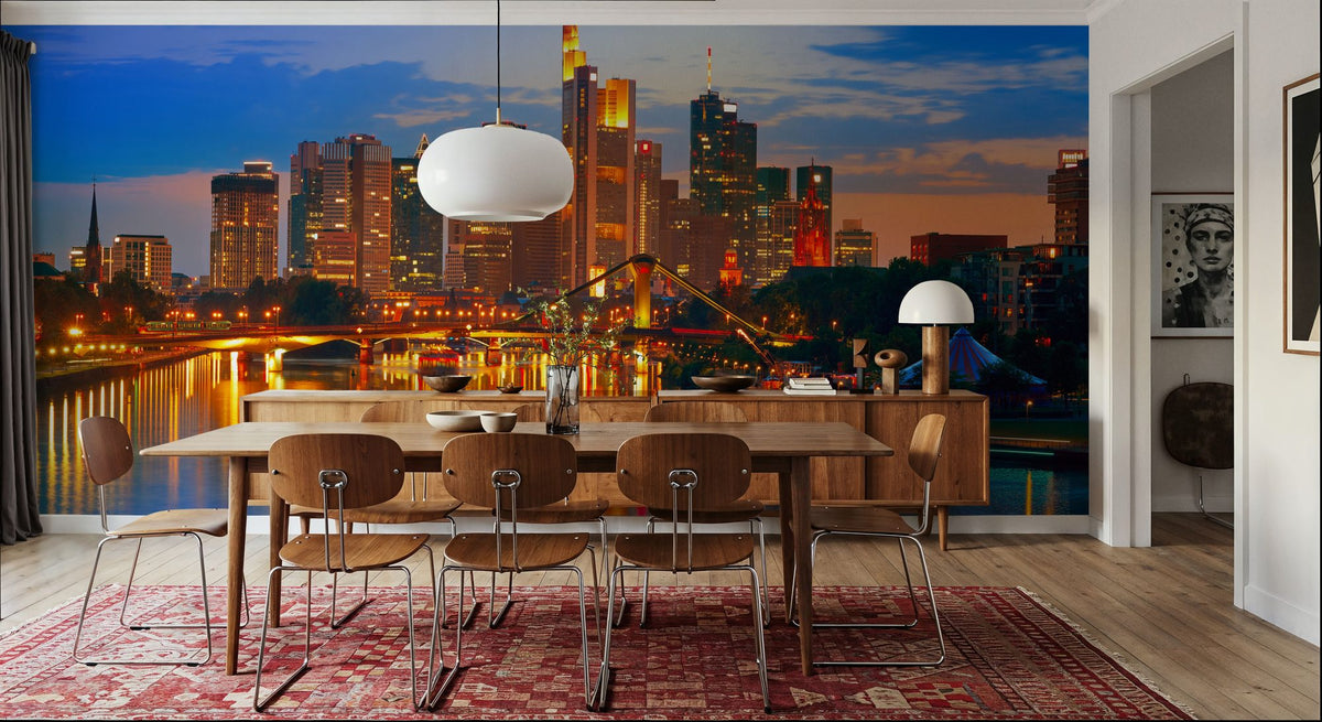 Urban Twilight Reflections Mural Wallpaper - room preview 06