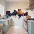 El Paso Texas Skyline Blue & Bronze Mural Wallpaper - room preview 06