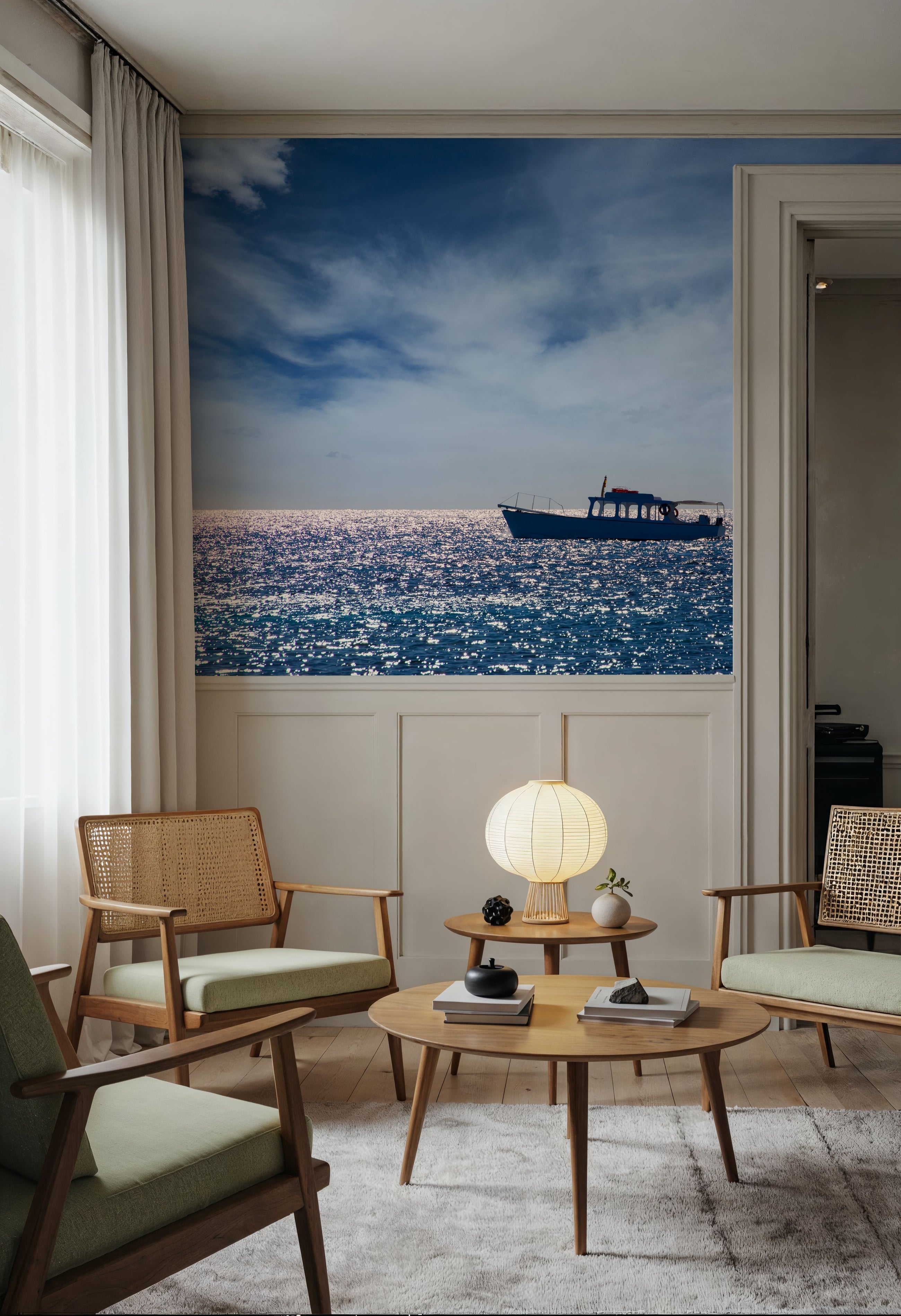 Mediterranean Boats Mural Wallpaper