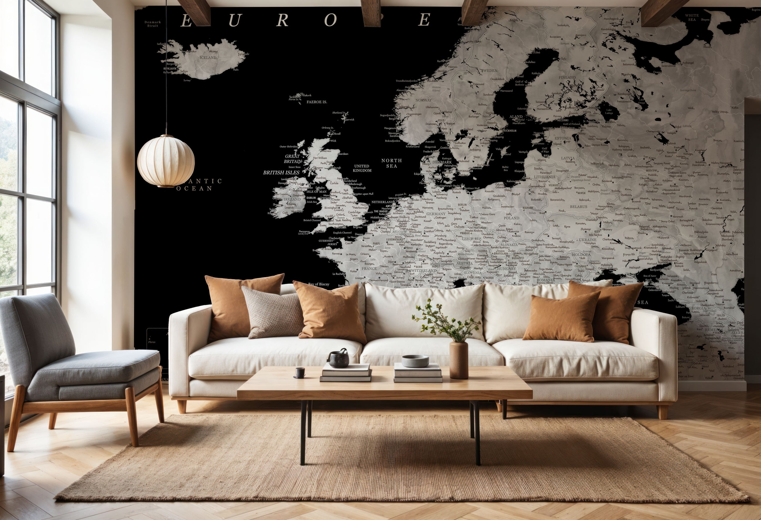 Europe Map Detailed - Eban Mural Wallpaper