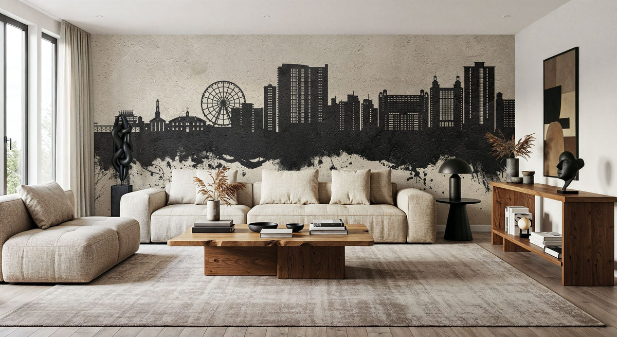 Myrtle Beach South Carolina Skyline Concrete Mural Wallpaper - room preview 06