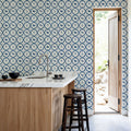 Blue Fields Dark Mural Wallpaper - room preview 06
