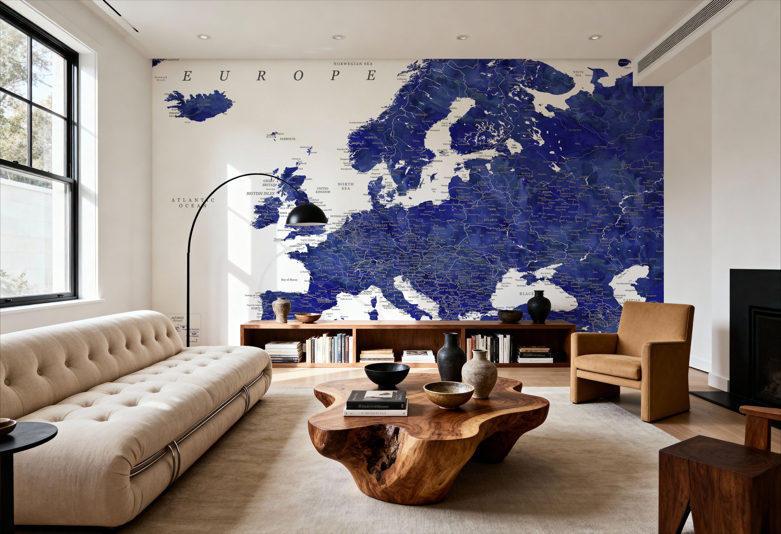 Europe Map Detailed - Emery Mural Wallpaper