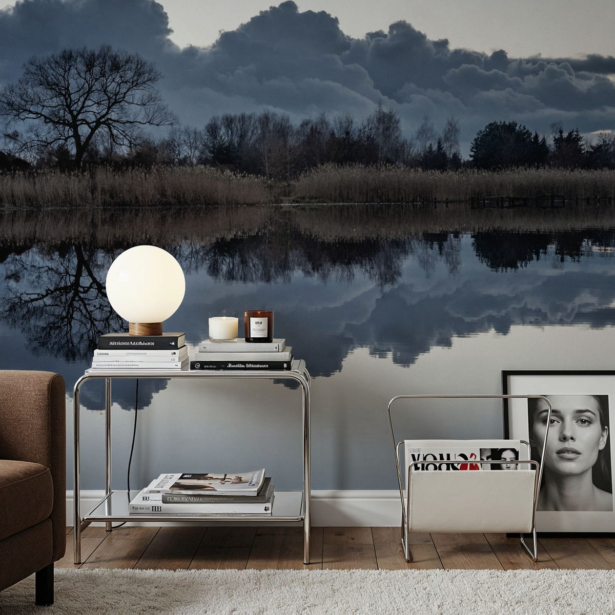 Clouds in Water Mural Wallpaper - room preview 06