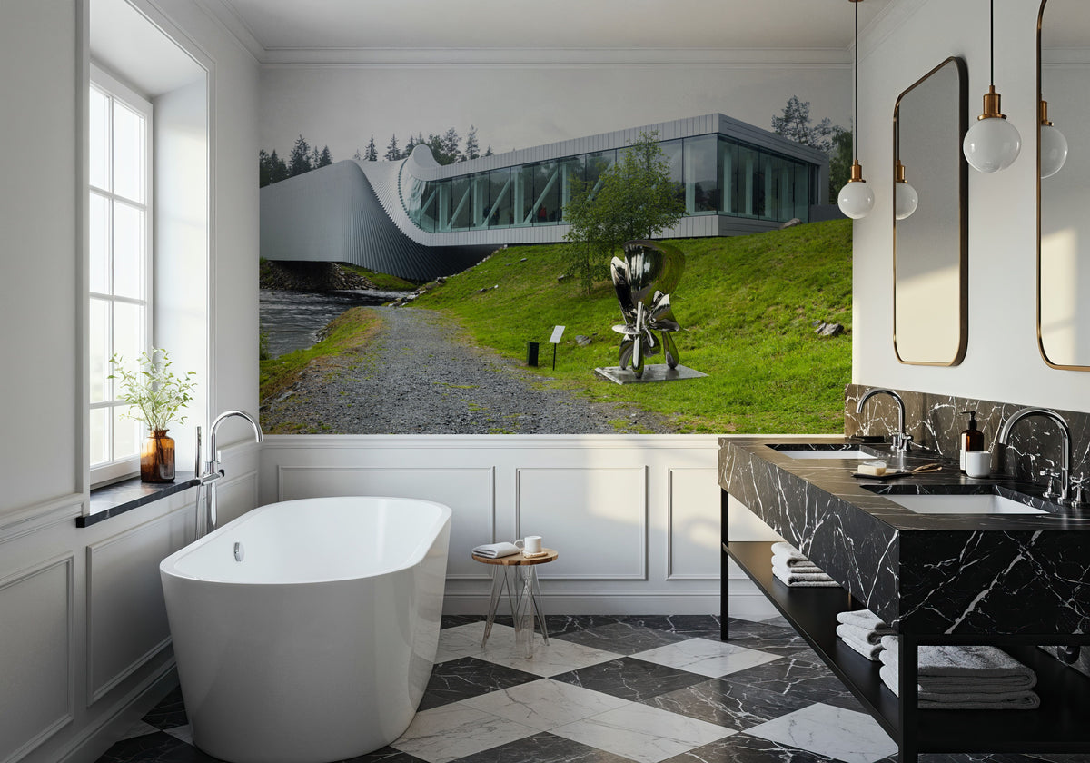 Riverside Pavilion Mural Wallpaper - room preview 06
