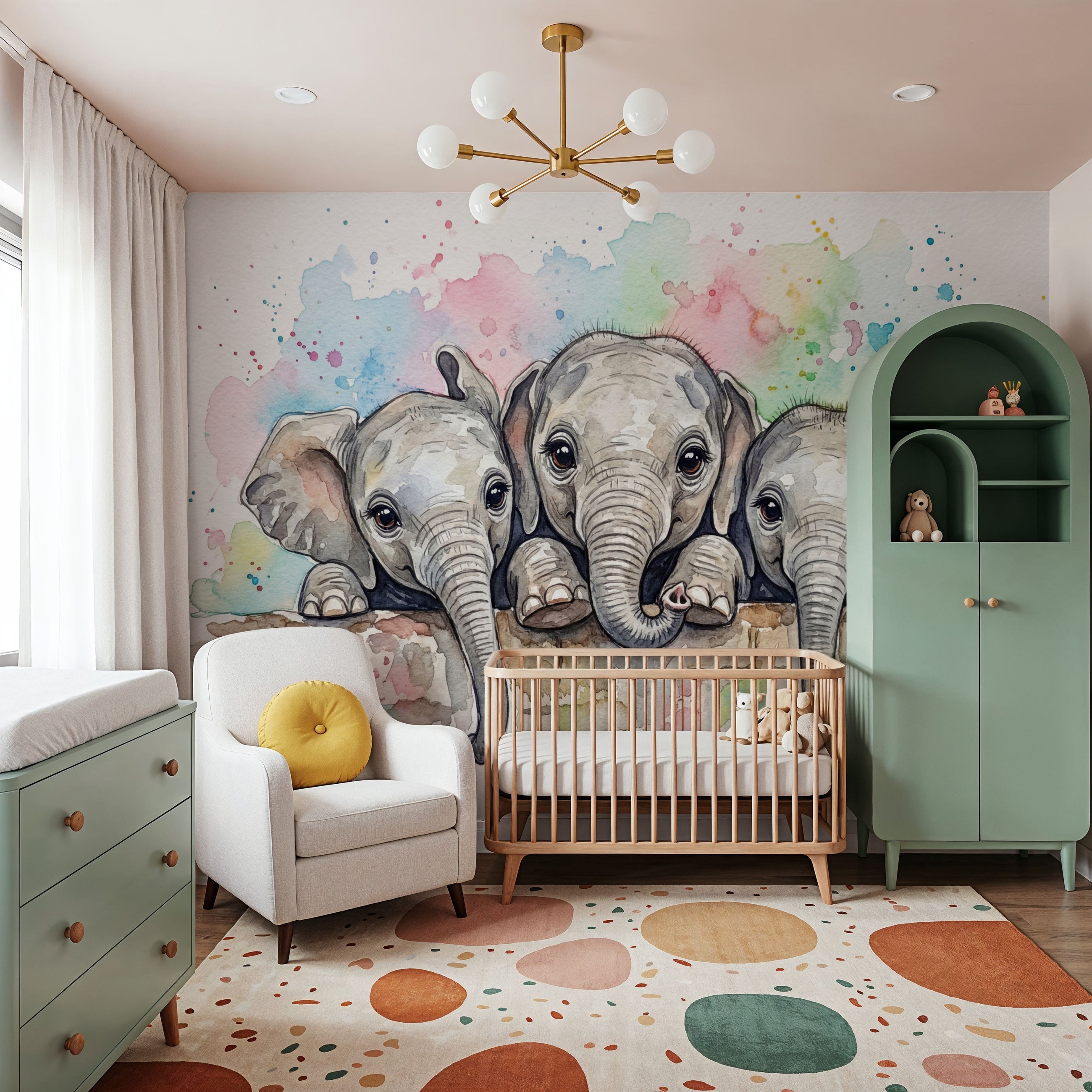 Elephants - Cute Baby Animals Series Mural Wallpaper