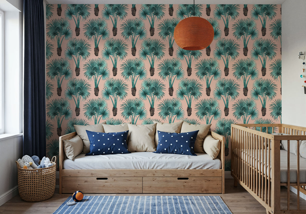 Elephant Ear Tree, Pink Mural Wallpaper - room preview 06
