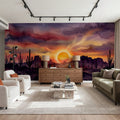 Arizona Sunset - Landscape Watercolor Series Mural Wallpaper - room preview 06