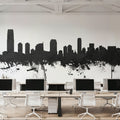 Jersey City New York Skyline Black & White Mural Wallpaper - room preview 06