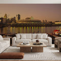 Riverfront Sunset Panorama Mural Wallpaper - room preview 06