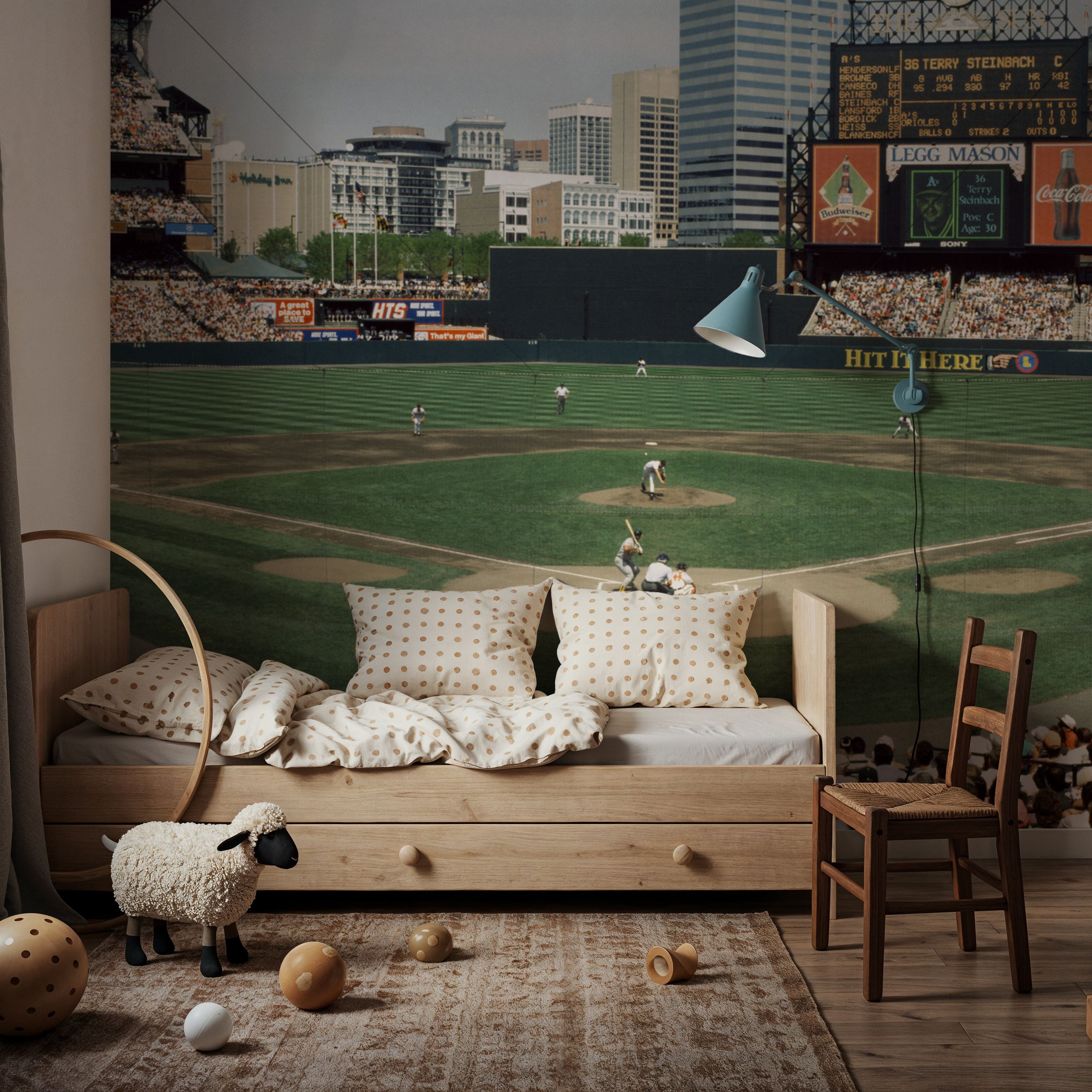 Ballpark Nostalgia Mural Wallpaper
