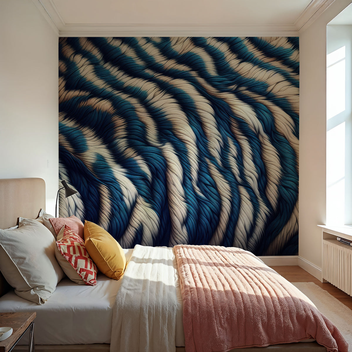 Blue Tiger Mural Wallpaper - room preview 06