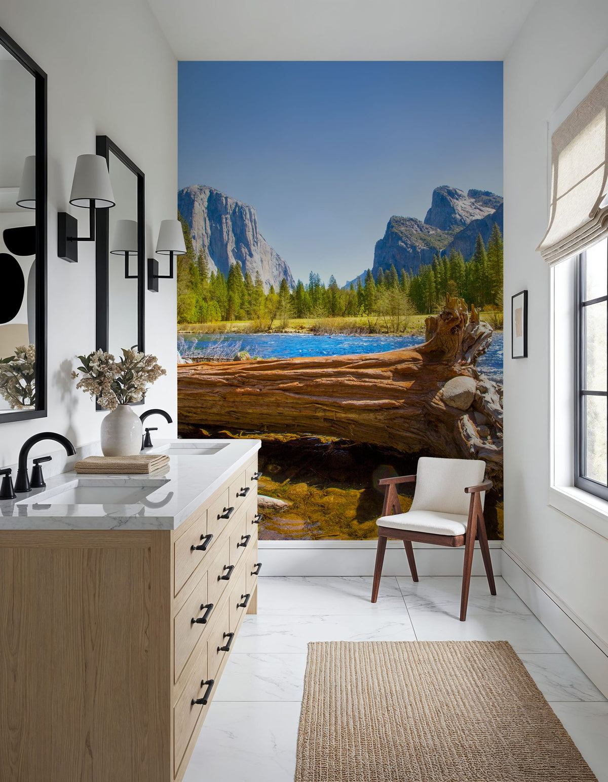 Merced River Log Mural Wallpaper - room preview 06