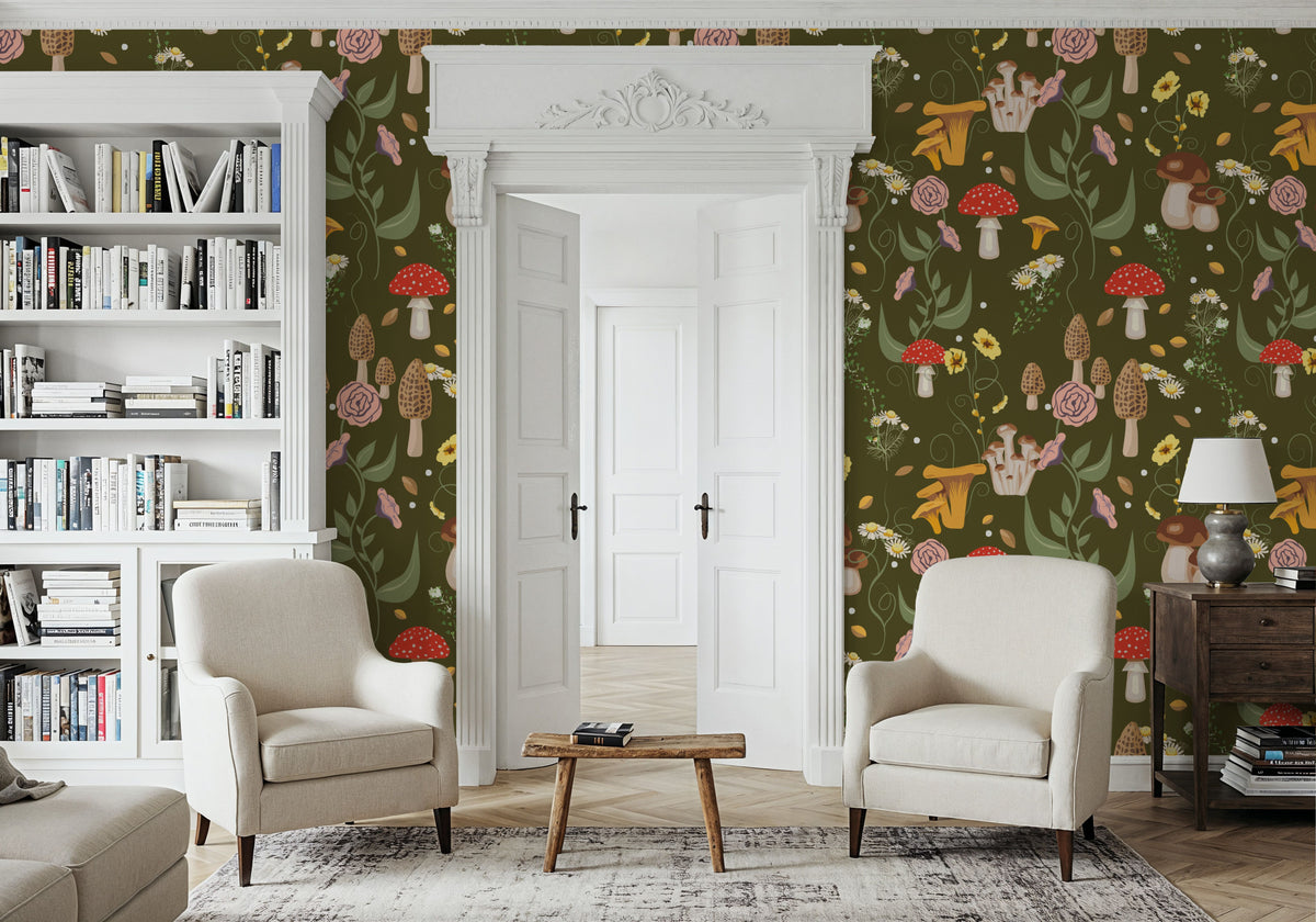 Mushroom Magic, Crocodile Mural Wallpaper - room preview 06