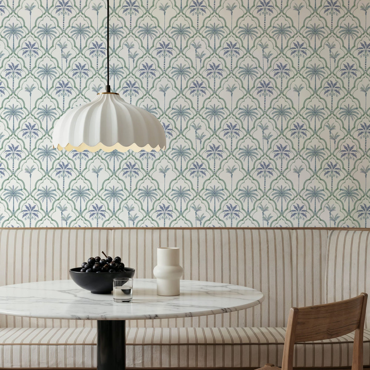 The Palm Lattice, Seafoam Mural Wallpaper - room preview 06