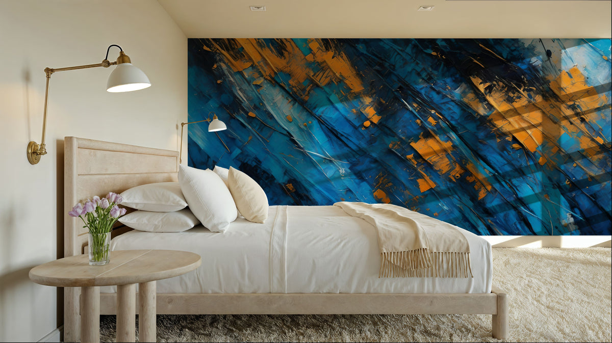 Blue Wood Trees Mural Wallpaper - room preview 06