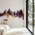 St Petersbug Russia Skyline Purple & Gold Mural Wallpaper - room preview 06