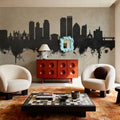 Dayton Ohio Skyline Concrete Mural Wallpaper - room preview 06
