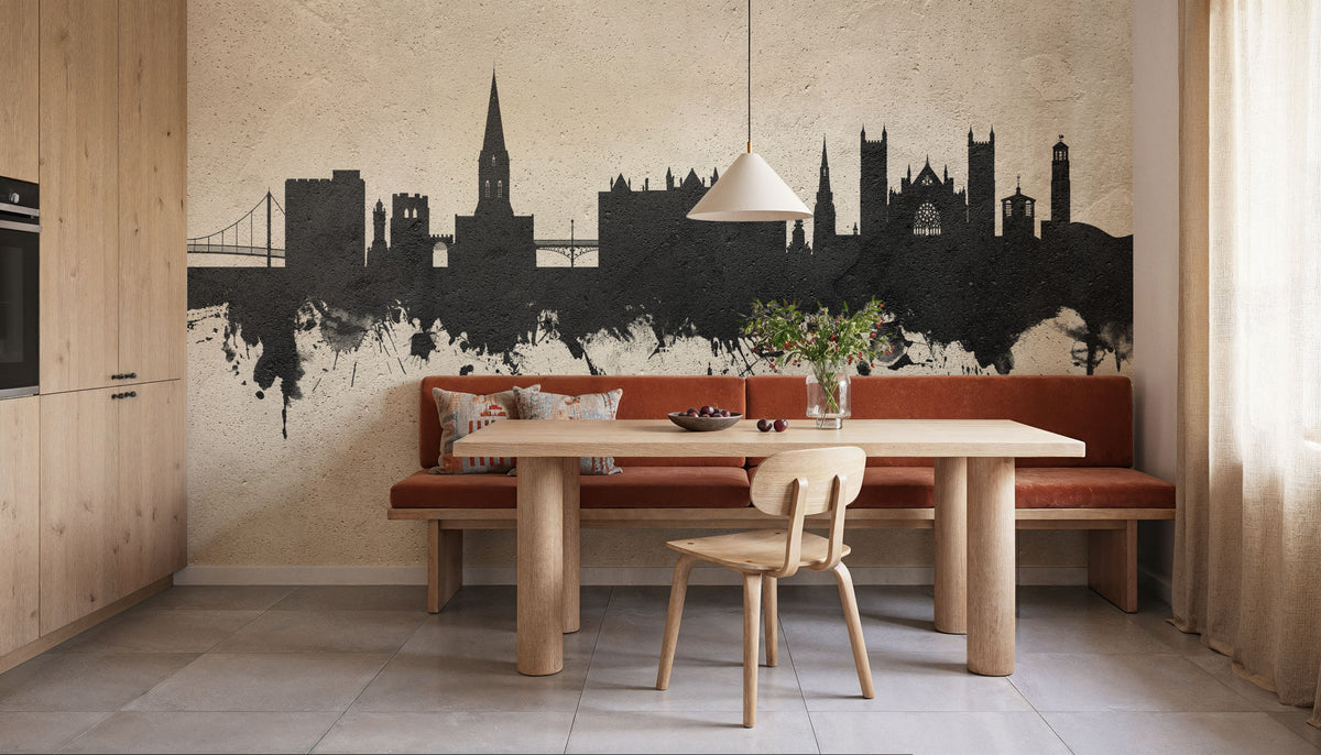 Exeter England Skyline Concrete Mural Wallpaper - room preview 06